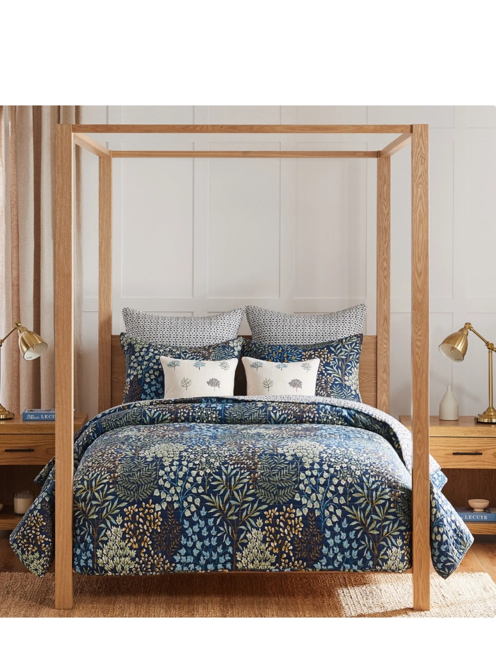 LEVTEX HOME ENGLISH FOREST TWIN QUILT SET COLOR: navy new